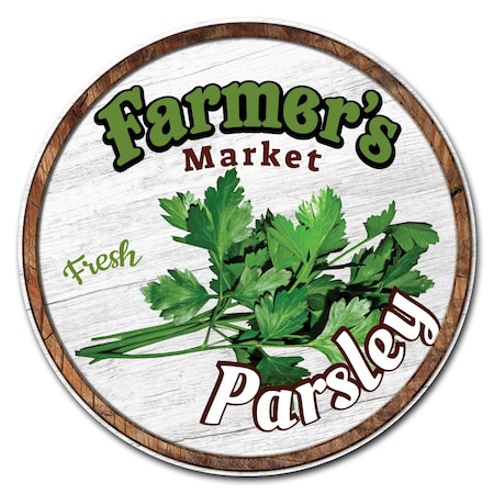 Signmission Corrugated Plastic Sign With Stakes 24in Circular-Farmers Market Parsley, C-24-CIR-WS-Parsley C-24-CIR-WS-Parsley